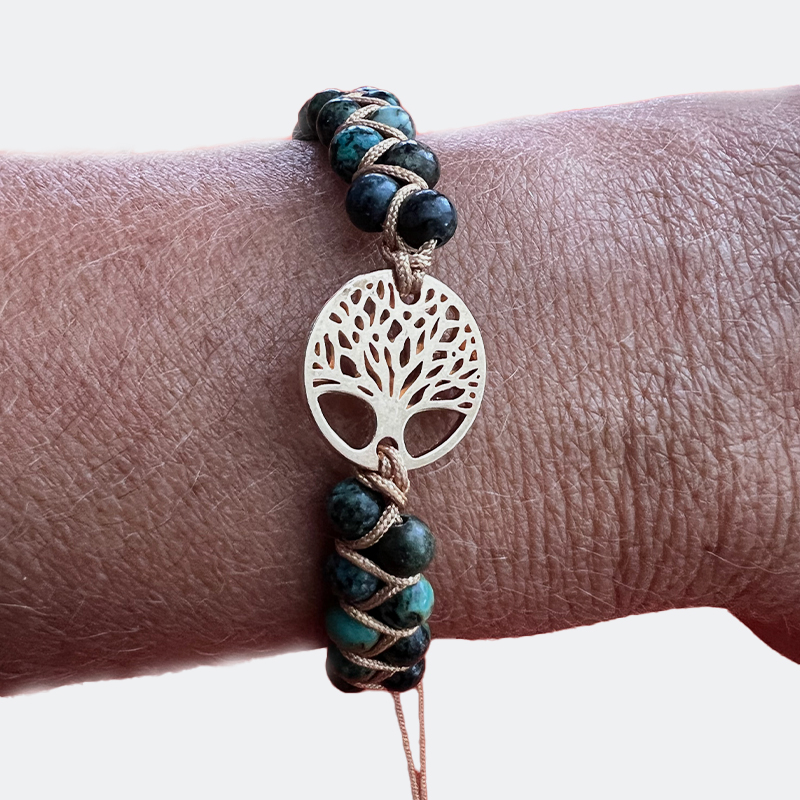 Bracelet-double-tree-of-life-Gold-Dark-Green