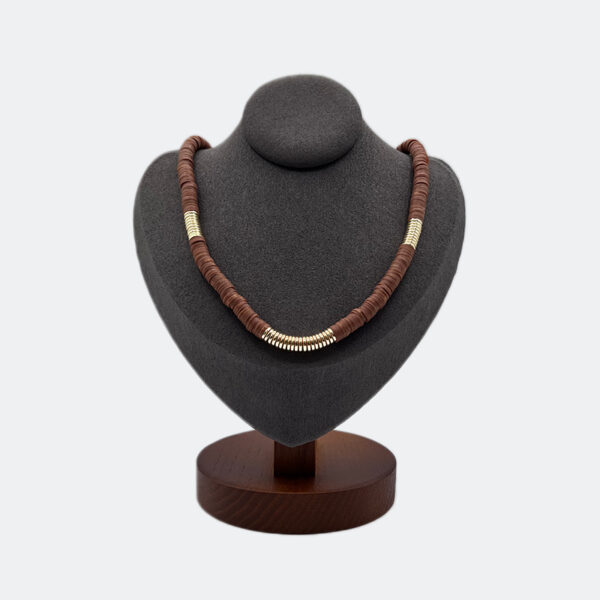 Disc Beads Choker Gold brown