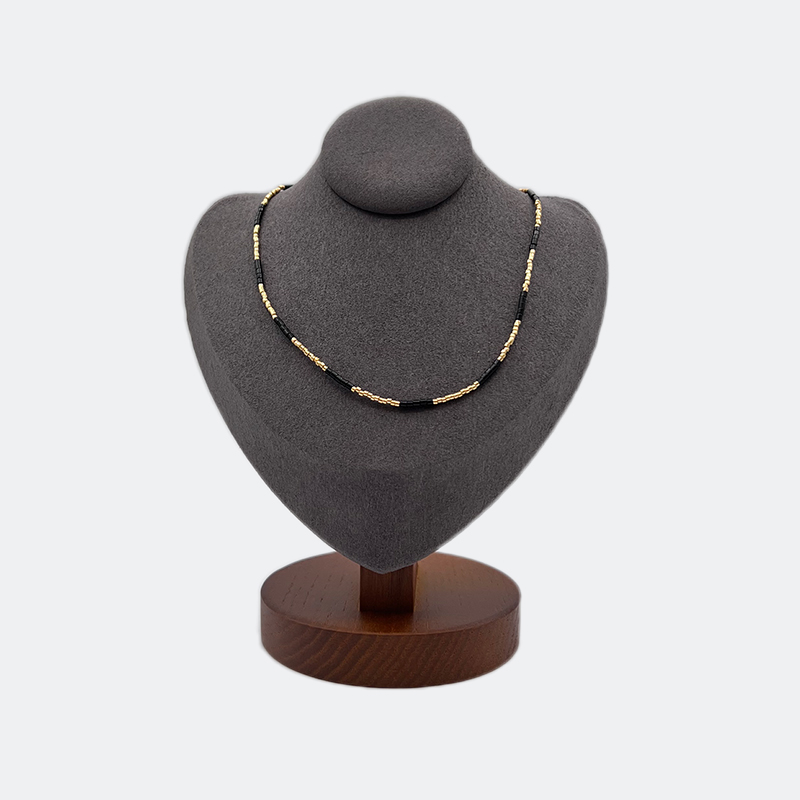 Miyuki-Seed-Choker---Black-Agate